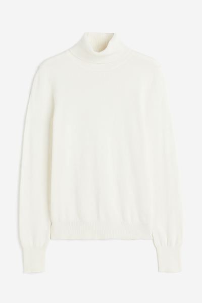 Turtleneck Sweater - White - Ladies | H&M US | H&M (US + CA)