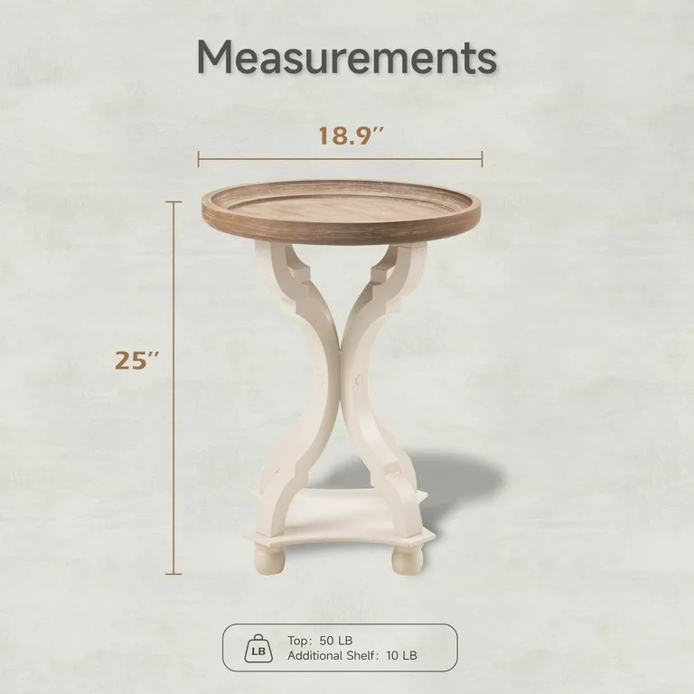 COZAYH Rustic Farmhouse Cottagecore Accent End Table,Dinning or Living Room, Handcrafted Finish, ... | Walmart (US)