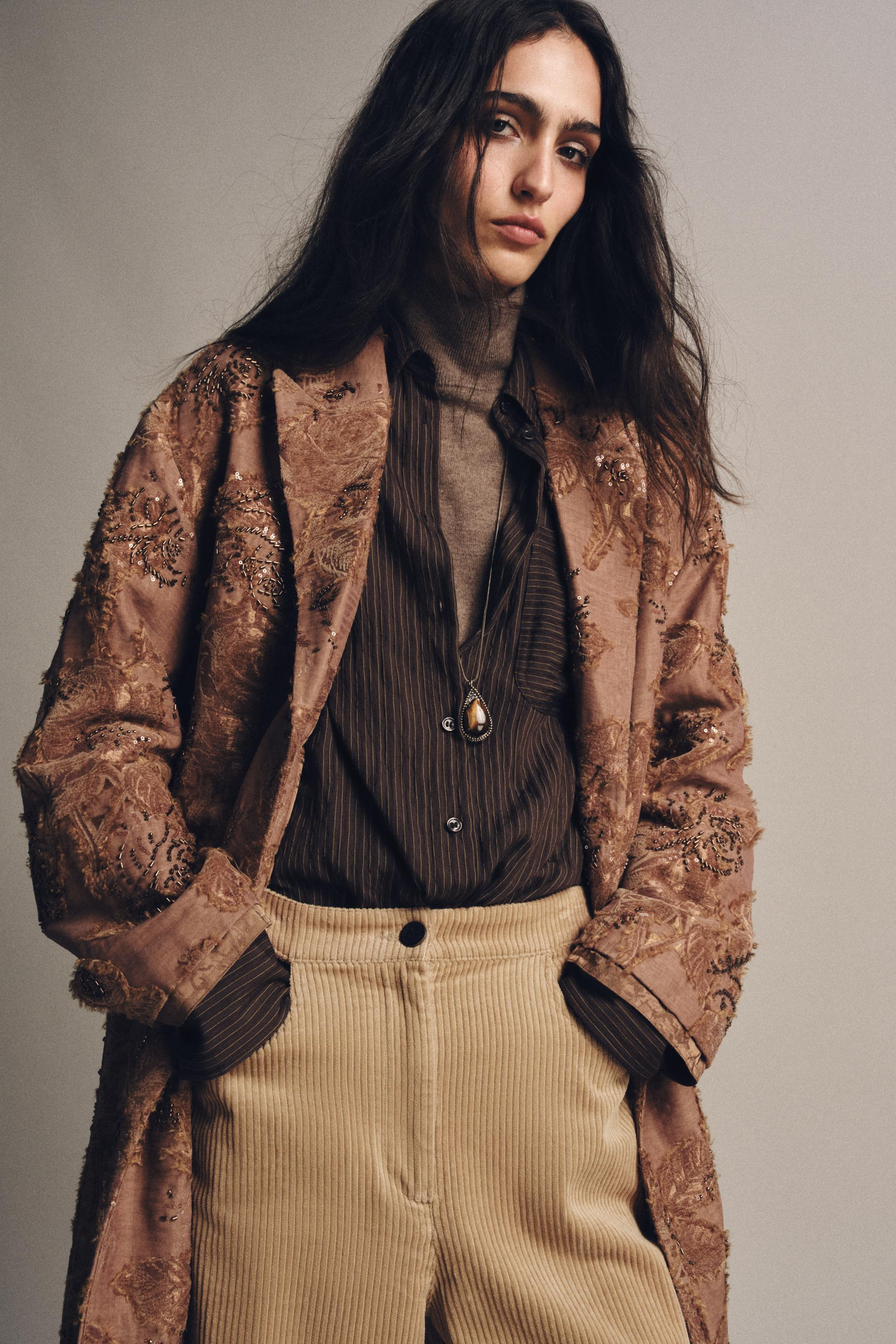 ZW COLLECTION LIMITED EDITION EMBROIDERED LONG COAT | Zara US