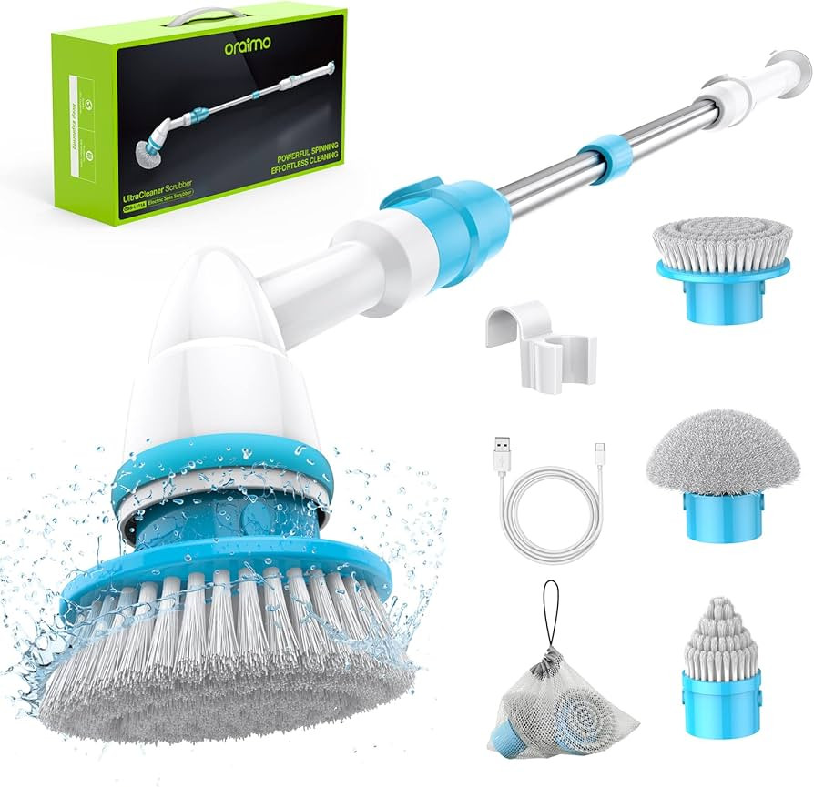 Oraimo Electric Spin Scrubber, Electric Bathroom Scrubber, 430RPM Cordless Shower Scrubber with A... | Amazon (US)