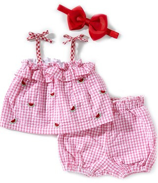 Adventurewear 360 Baby Girls 3-24 Months Woven Watermelon Sleeveless Ruffle Top & Shorts Set | Di... | Dillard's