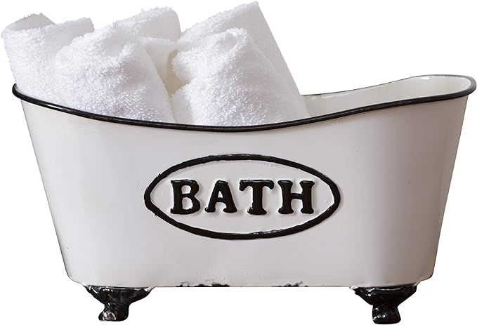 Your Heart's Delight Bath Tub Vintage Antique Black and White 12 x 6 Iron Metal Decorative Bowl | Amazon (US)