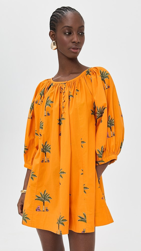 Shirred Half Placket Mini Dress | Shopbop