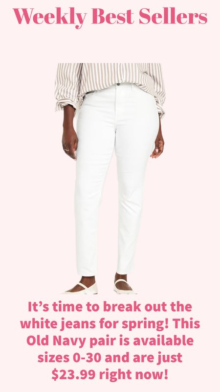 It’s time to break out the white jeans for spring! This Old Navy pair is available sizes 0-30 and are just $23.99 right now! 

#LTKplussize #LTKfindsunder50 #LTKsalealert