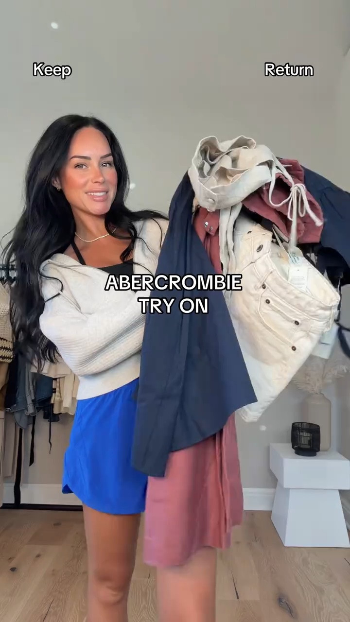 Abercrombie Haul 🛒 keep or return?! I will have these 🔗 on my LTK. 

@abercrombie  #abercrombiehaul #abercrombiestyle #linendress #linenpantsoutfit #linenpants