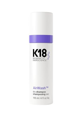 K18 AirWash Non Aerosol Dry Shampoo Spray - Odor Eliminating Dry Shampoo for Women with No White Cast - Fresh Hair + Scalp for 3 Days - Absorbs Oil + Sweat Without Heavy Fragrances (4 Fl oz) | Amazon (US)