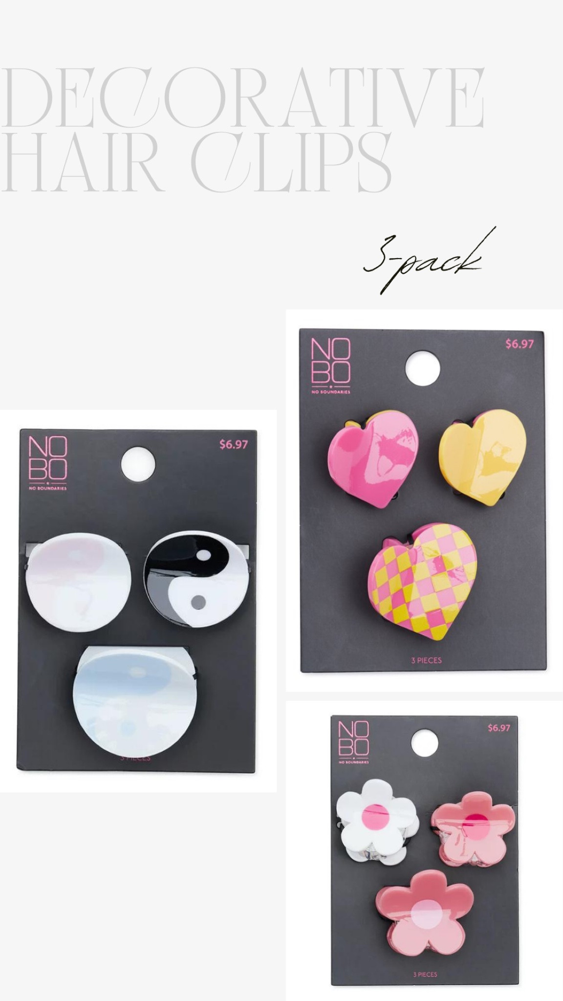 This 3-Pack of Hair Clips brings a touch of whimsy to whatever you're wearing!

#LTKFind #LTKstyletip