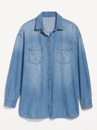 Oversized Jean Boyfriend Shirt for Women | Old Navy (US)