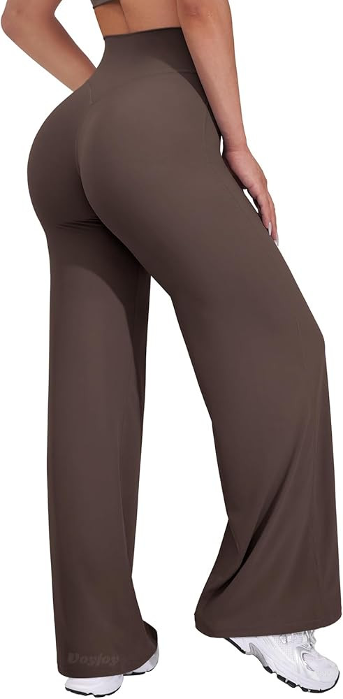 VOYJOY Straight Leggings Bottoms Wide Leg Pants for Women 29"/ 31.5"/33"/35" High Waist Stretch C... | Amazon (US)