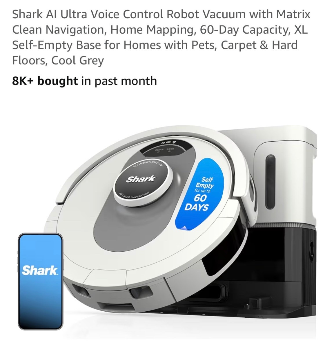 The Shark AI Ultra Robot Vacuum with Matrix Clean navigation maps your home, empties itself for up to 60 days, and deep cleans carpets and hard floors with precision. Perfect for busy households, pet owners, and parents who want hands-free cleaning power.

#sharkvacuum #robotvacuum #smartcleaning #homeessentials #momlifehack #cleanhome #LTKhome #amazonfinds #LTKclean #LTKdealalert

#LTKGiftGuide #LTKSaleAlert #LTKHome