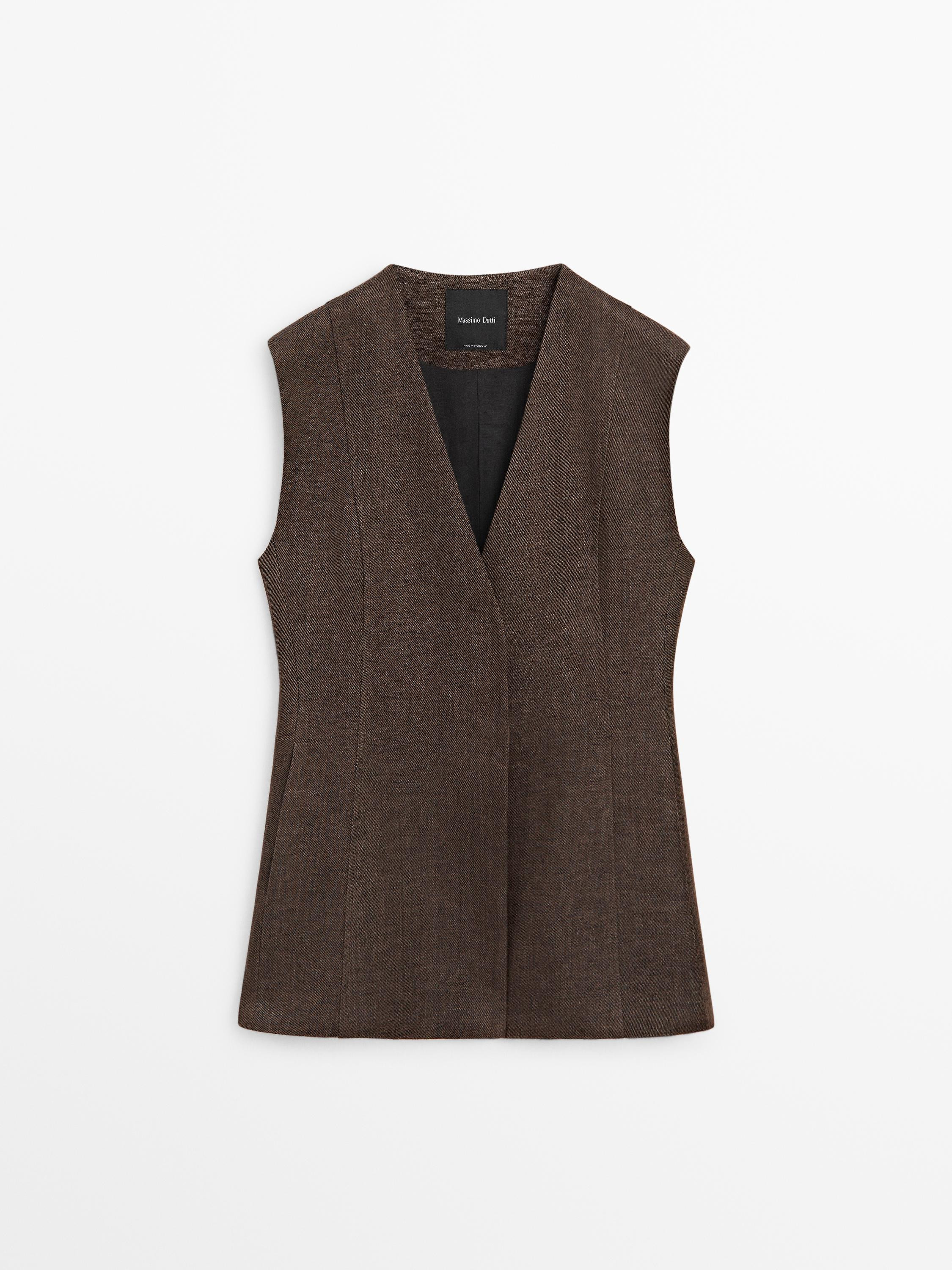 Linen suit waistcoat | Massimo Dutti UK