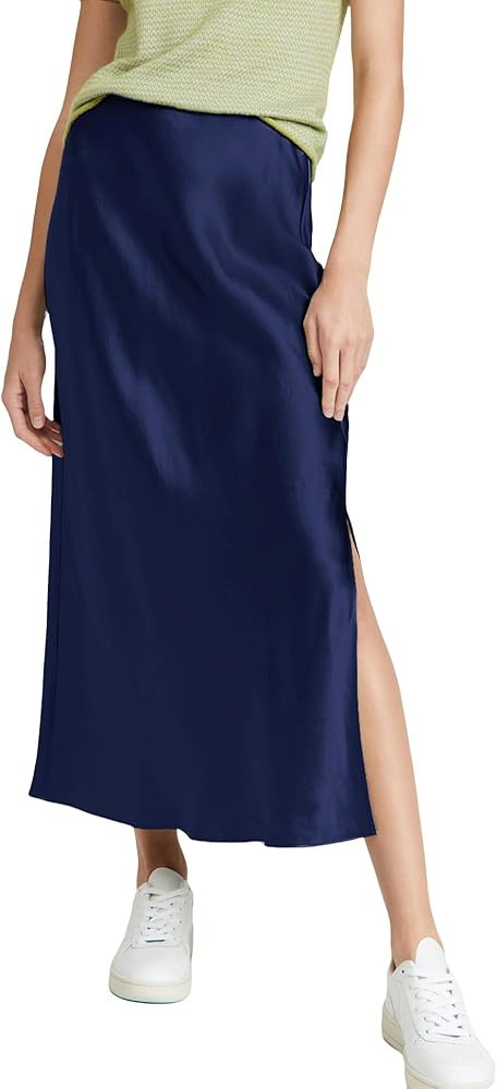 ATHX Women's Satin Long Skirt Dressy 2024 Summer High Waisted Silk A Line Split Elegant Maxi Skir... | Amazon (US)