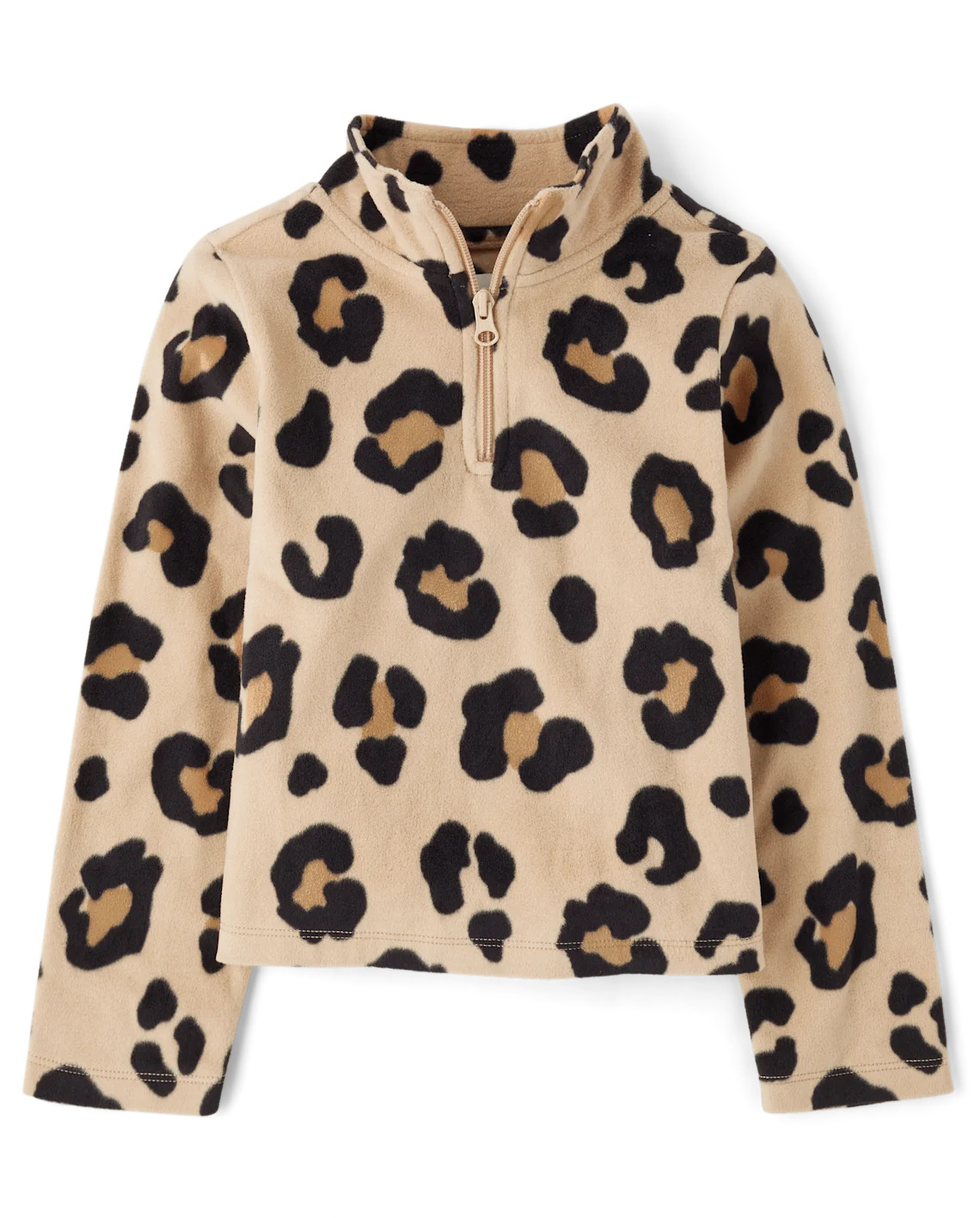 Girls Print Microfleece Half Zip Pullover - tan | The Children's Place