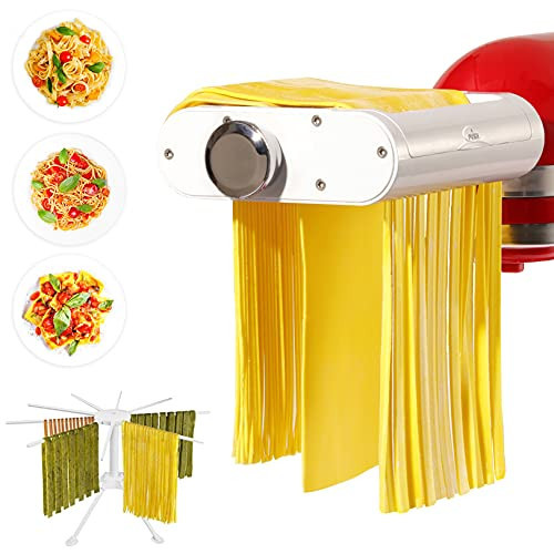 ANTREE 3-1 Pasta Maker Attachment for KitchenAid includes Pasta Sheet Roller attachment & Spaghetti Cutter & Fettuccine Cutter attachment, Easy to use and clean with Pasta Drying Rack & Cleaning Brush | Amazon (US)