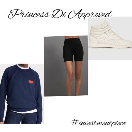 It’s the perfect weather for one of the most iconic (and comfy) outfits of all time- shorts, sweatshirt and kicks a la Princess Di. This is my take - including dream shoes from my childhood! #investmentpiece 

#LTKstyletip #LTKfindsunder100 #LTKSeasonal