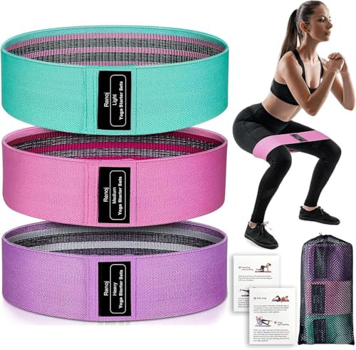 Renoj Resistance Bands for Working Out: 3-Set Professional Exercise Bands for Pilates, Yoga, Home Gym, Booty, Leg Training | Heavy/Medium/Light Fabric Loops for Women Men | Amazon (US)