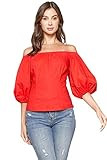 Sugarlips Women's Nori Off The Shoulder Puff Sleeve Top, RED, Medium | Amazon (US)