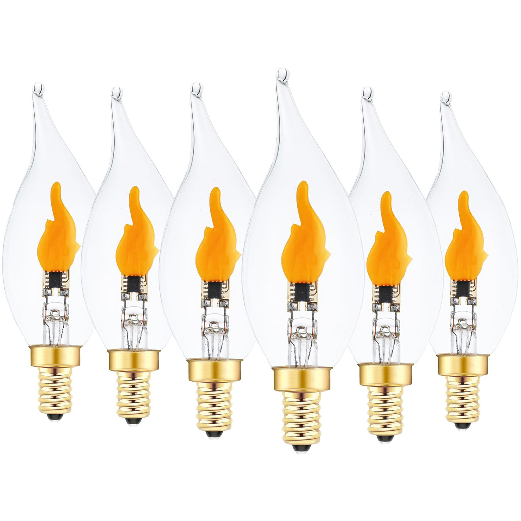 Flickering Flame Light Bulbs, E12 LED Flicker Candelabra Flame Effect Light Bulb for Decoration, ... | Amazon (US)