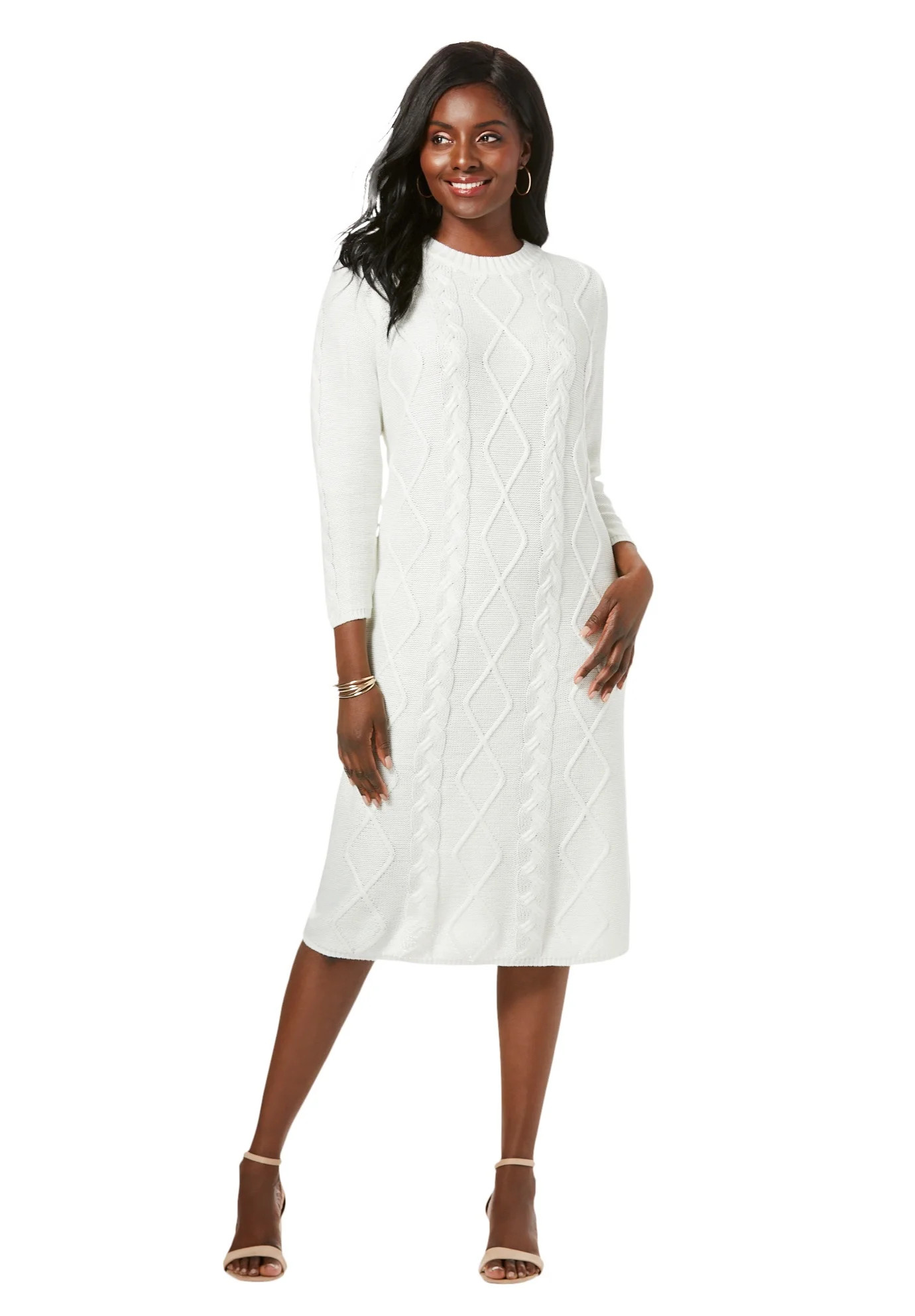 Jessica London Women's Plus Size Cable Sweater Dress | Walmart (US)