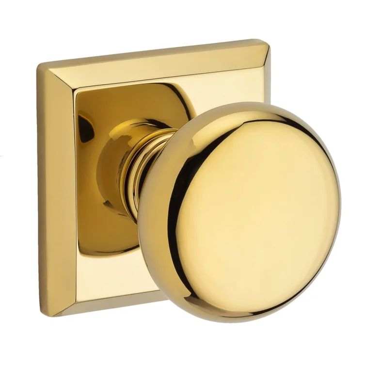 Round Privacy Door Knob with Traditional Square Rose | Wayfair Professional