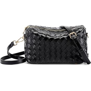 Woven Crossbody Bags for Women Leather Shoulder Bag Small Clutch Purse with Adjustable Strap for ... | Amazon (US)