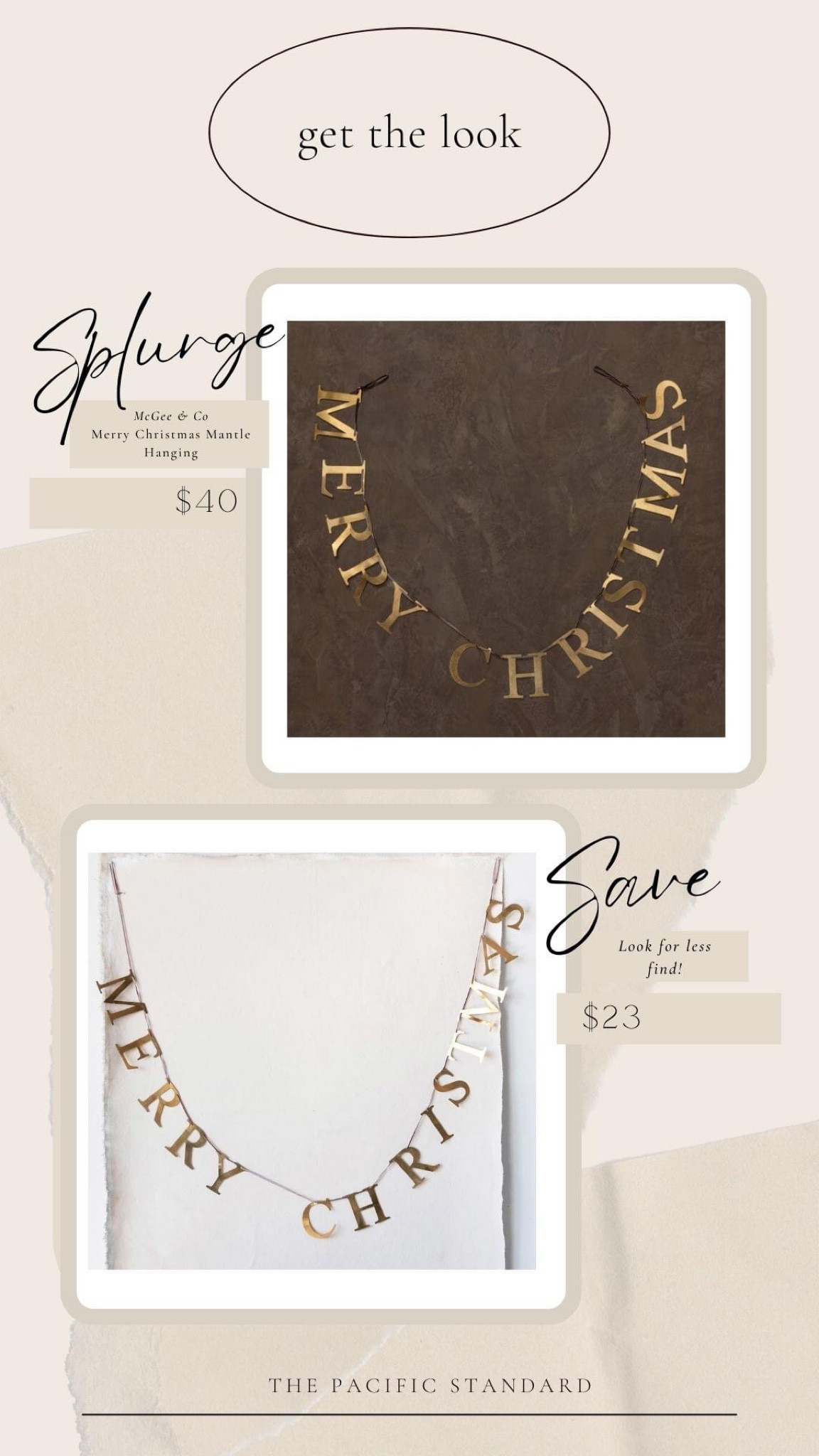 Daily Find #440 | McGee & Co. Merry Christmas Mantle Hanging #lookforless

@everyone Good morning! Kicking off holiday season early with today's look for less find. These are the exact same with a $17 price difference 😆 

Look for less, holiday decor, get the look, McGee style, whimsical Christmas 

Links posted in comments

#LTKHolidaySale #LTKHoliday #LTKSeasonal