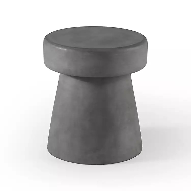 Dark Gray Concrete Sculpted Base Accent Table | Kirkland's Home