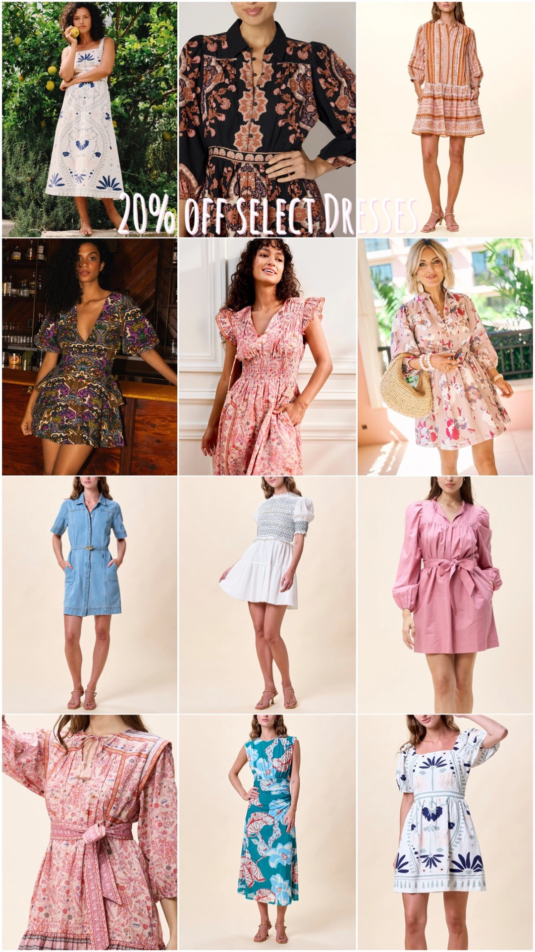 Cleobella The Summer Dress Event is here! 
Use code** SUMMER20 **for an extra **20% off **select dresses - full price and markdown styles included.
Sale runs tomorrow, July 21,
through July 26.

#LTKSeasonal #LTKSaleAlert #LTKOver40