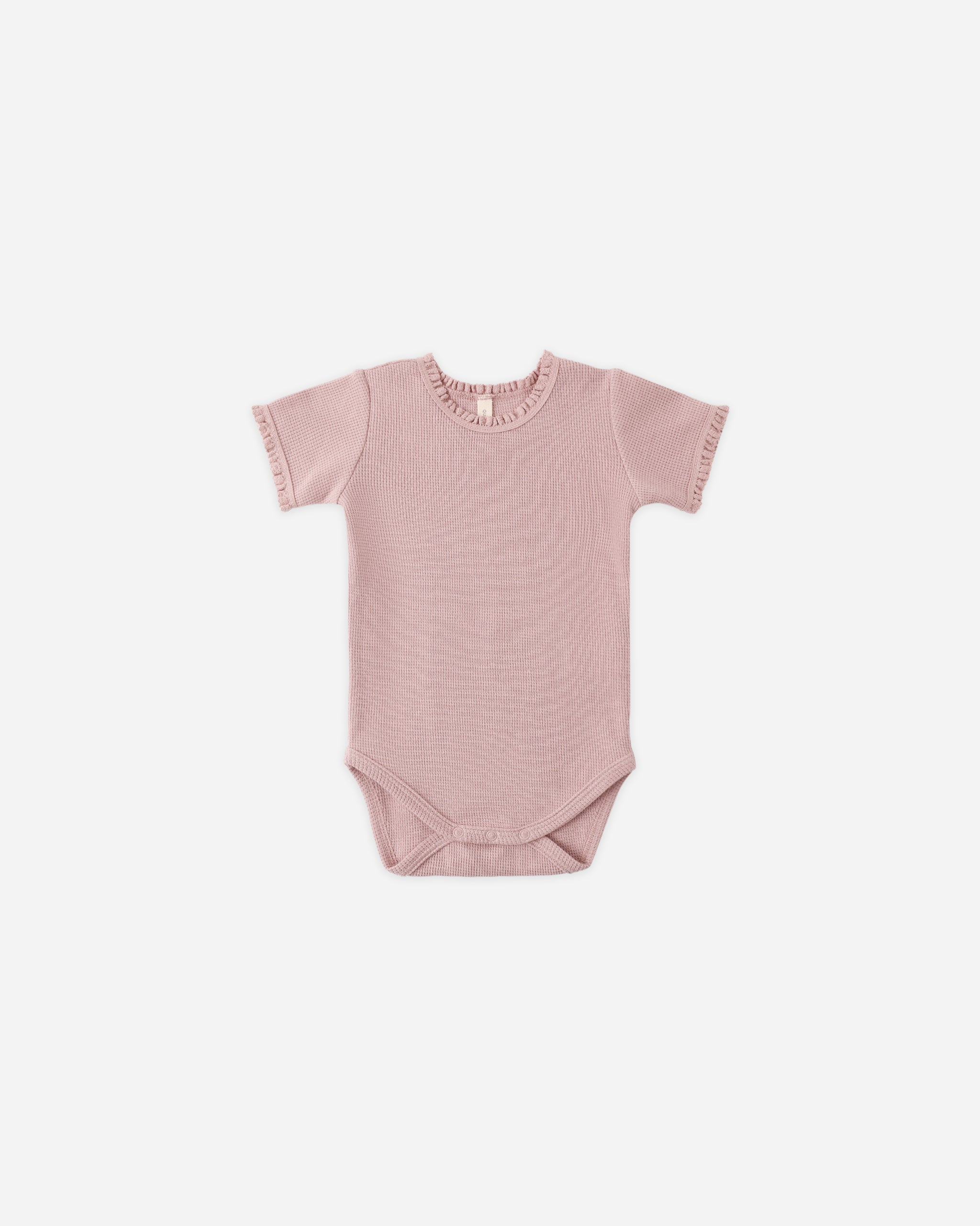 Short Sleeve Waffle Bodysuit Mauve | Rylee + Cru