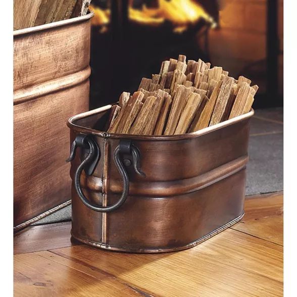 Plow & Hearth - Large Copper Finished Firewood Bucket | Target