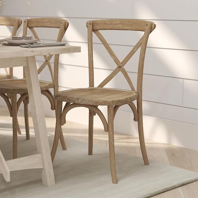 Merrick Lane Bardstown X-Back Bistro Style Wooden Dining Chair for Kitchens and Dining Rooms, Hig... | Amazon (US)