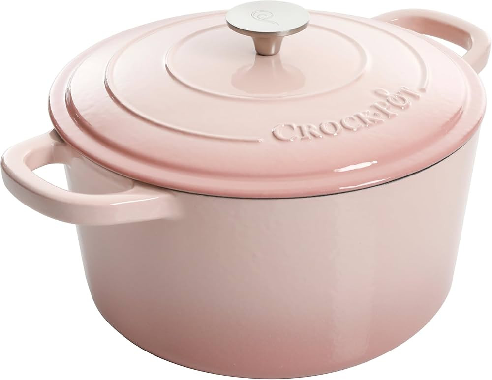 Crock-Pot Artisan Round Enameled Cast Iron Dutch Oven, 7-Quart, Blush Pink | Amazon (US)