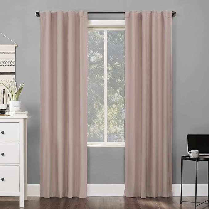 Sun Zero - 56693 Cyrus Thermal 100% Blackout Back Tab Curtain Panel, 40" x 96", Blush Pink | Amazon (US)