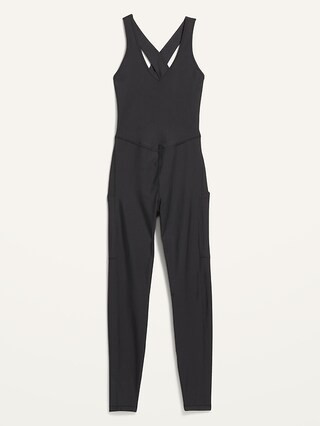 PowerSoft Sleeveless Open-Back Bodysuit for Women -- 25-inch inseam | Old Navy (US)