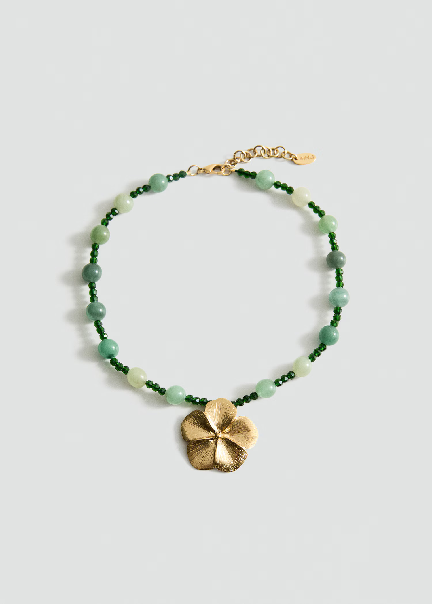 Ball necklace with stone flower detail - Women | MANGO United Kingdom | MANGO (UK)