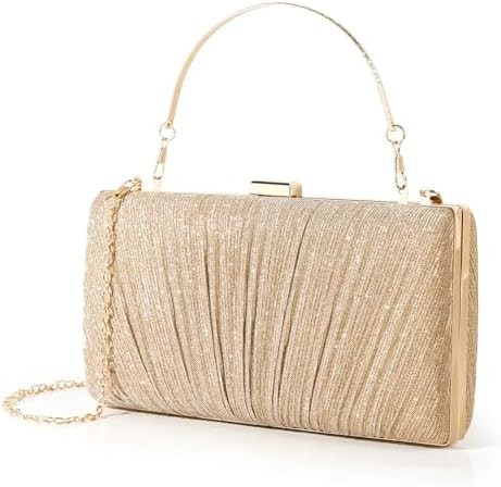 Kseymeir Clutch Purses for Women Pleated Evening Handbag with Chain Prom, Cocktail, and Wedding | Amazon (US)