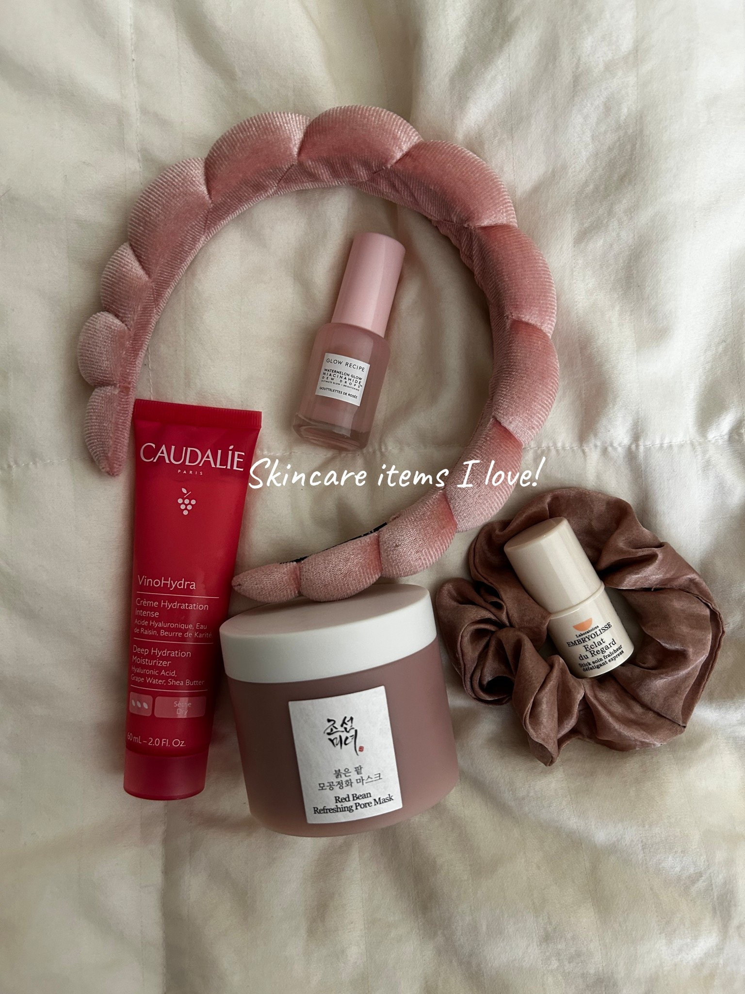 Caudalie vinohydra moisturizer
Embryollise eclat du regard for under eyes
Beauty of Joseon Red Bean Refreshing Pore Mask
Glow Recipe Watermelon glow niacinamide dew drops (it’s the mini! I linked the set it came in)
GRWM 
Get ready with me
Skincare routine
Valentine’s Day gifts
Beauty gifts 


#LTKBeauty #LTKgrwm #LTKselfcare