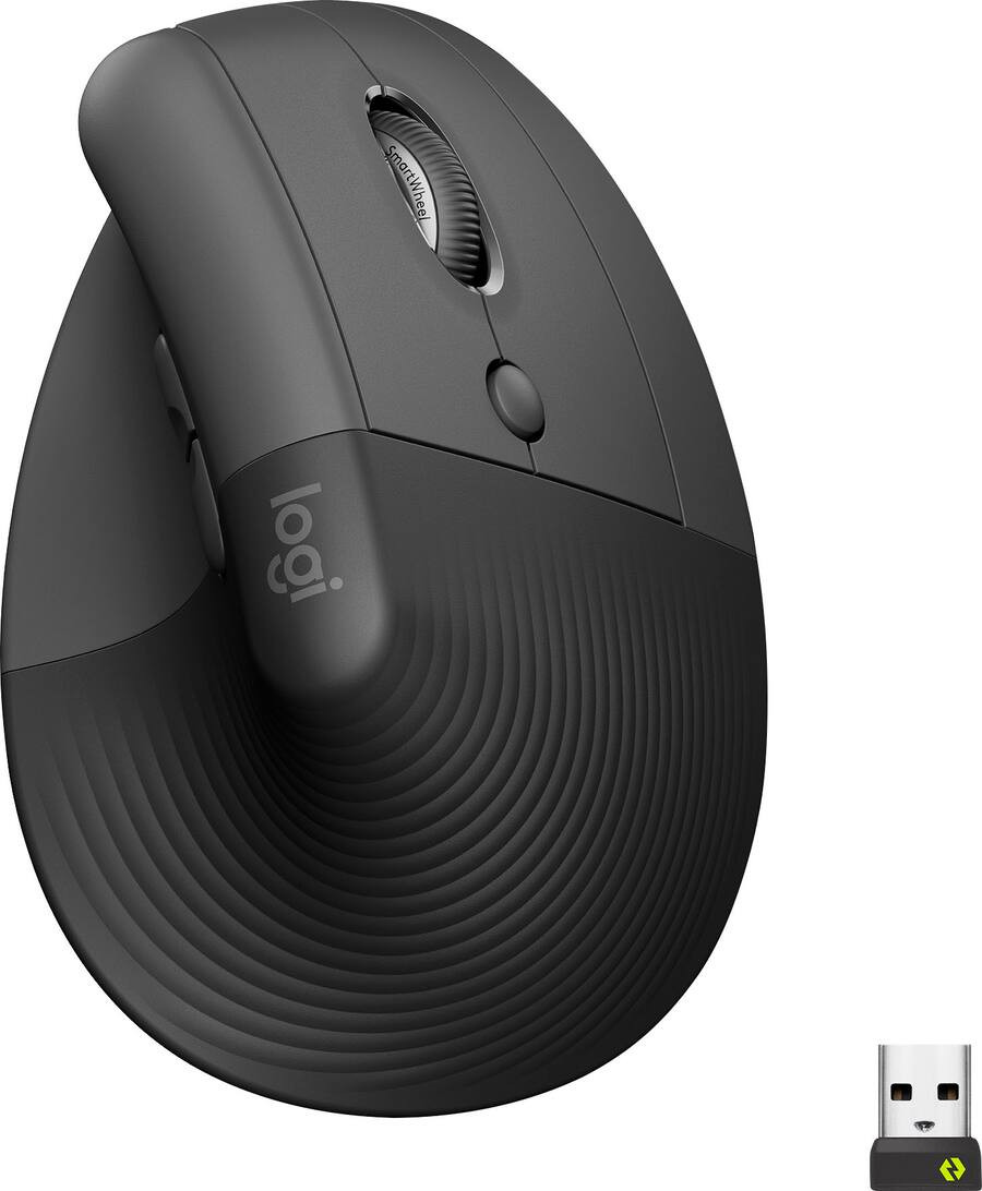 Logitech - Lift Vertical Wireless Optical Ergonomic Mouse with 4 Customizable Buttons - Wireless ... | Best Buy U.S.