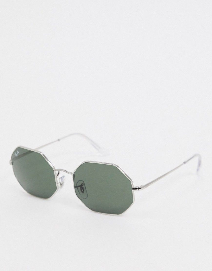 Rayban hexagonal sunglasses in silver | ASOS (Global)
