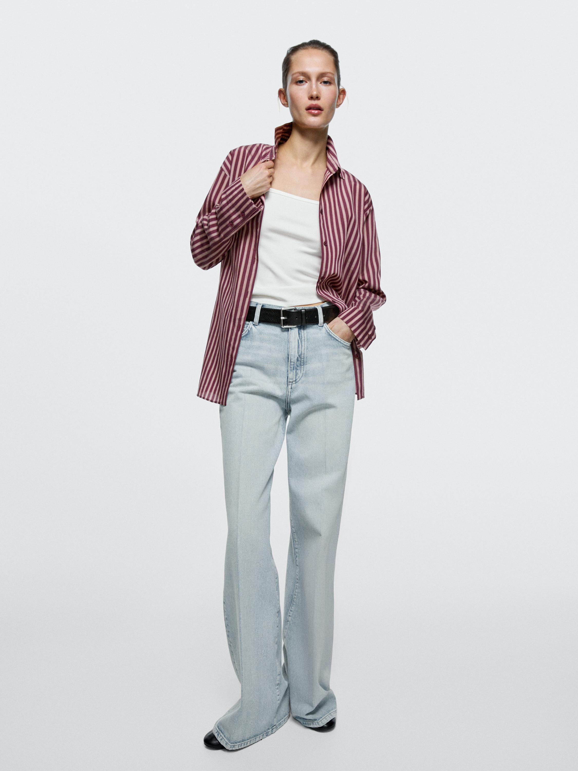 High-waist palazzo jeans | Massimo Dutti US