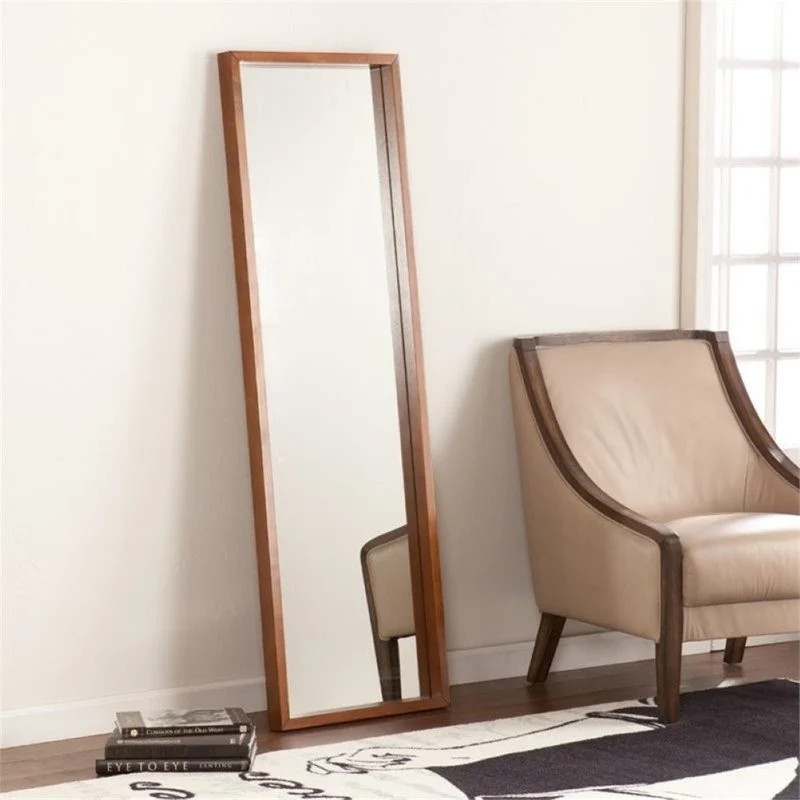Pemberly Row Leaning Mirror in Dark Tobacco | Cymax Stores