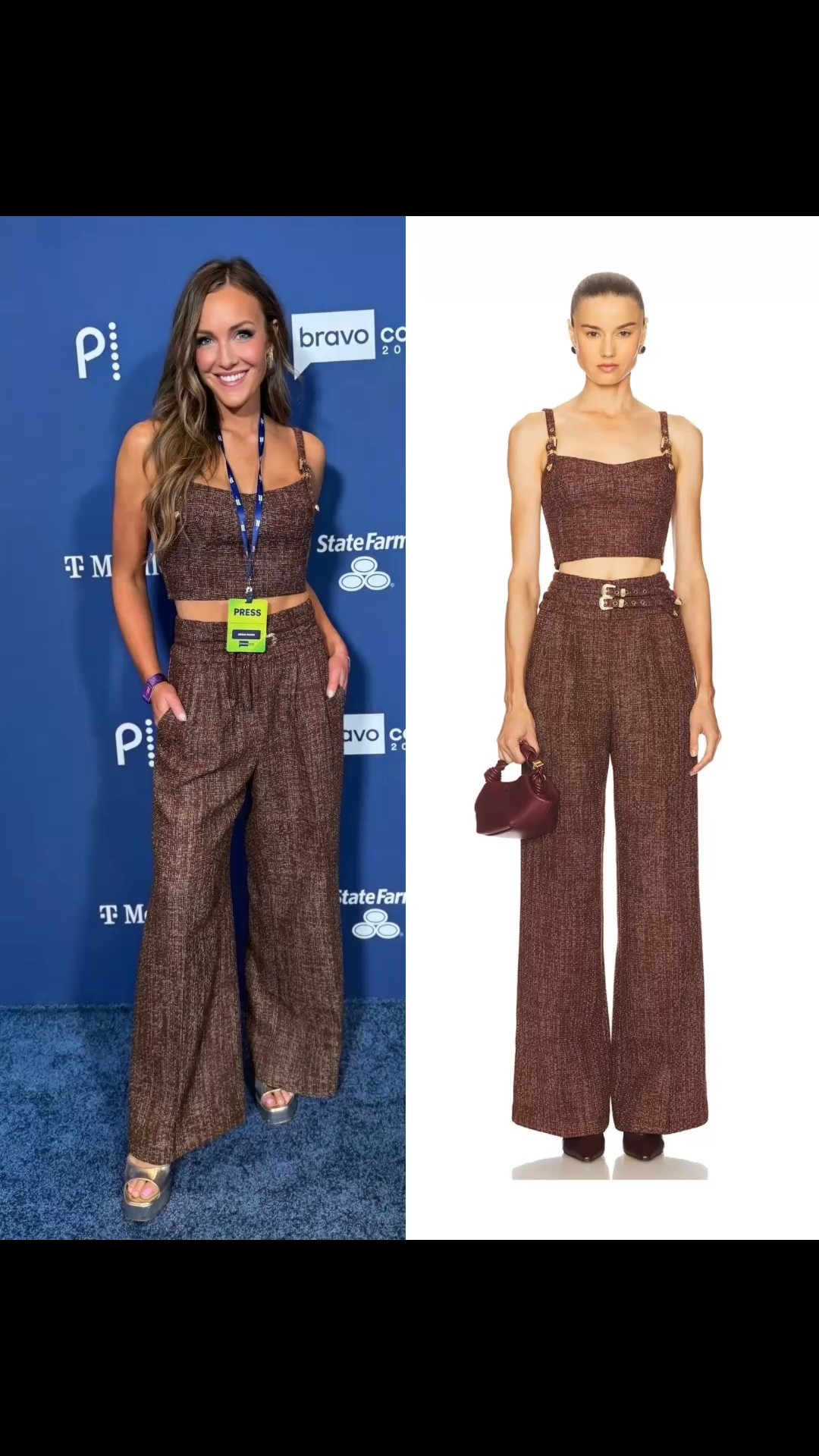 Trendy fall cropped set that I wore for press at BravoCon, you can also get this at Melissa Gorga’s store Envy! Love this Amanda Uprichard set!