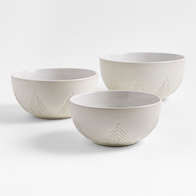 White Trees Stoneware Mixing Bowls, Set of 3 | Crate & Barrel | Crate & Barrel