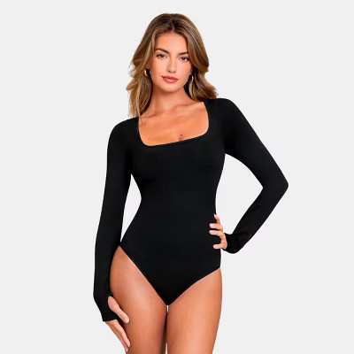 Women's Confidence Black Shapewear Bodysuit - Cupshe-M-Black | Target