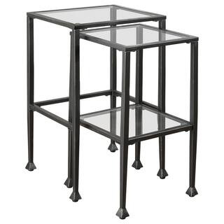 Coaster 2-Piece Black Glass and Metal Nesting Tables 901073 - The Home Depot | The Home Depot