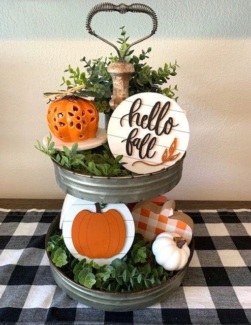 Hello Fall Pumpkin 3D mini round Fall Decor Home Decor | Etsy | Etsy (US)