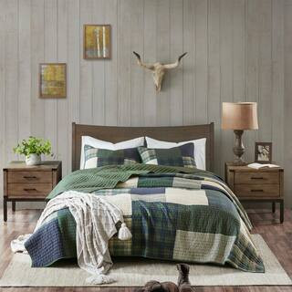 Woolrich Mill Creek 3-Piece Green Cotton Percale King/Cal King Oversized Quilt Set WR13-2816 - Th... | The Home Depot
