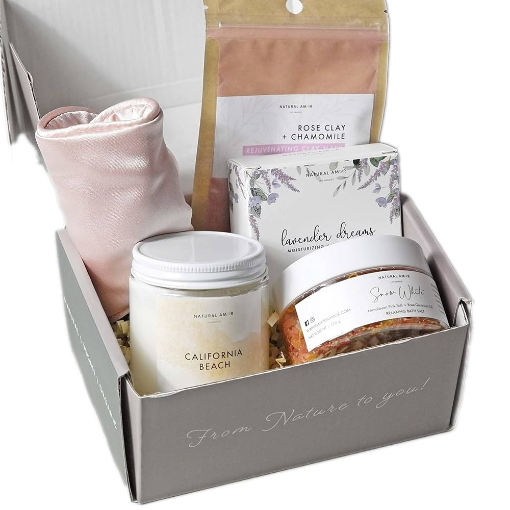 Natural Amor Handmade Spa Gift Set, Relaxing 5pcs Self Handmade Skin Care Sets Gift Package for W... | Amazon (US)