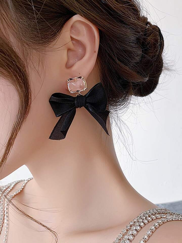 Bow & Square Decor Earrings | SHEIN
