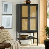 Better Homes & Gardens Springwood Caning Storage Accent Cabinet, Charcoal Finish | Walmart (US)